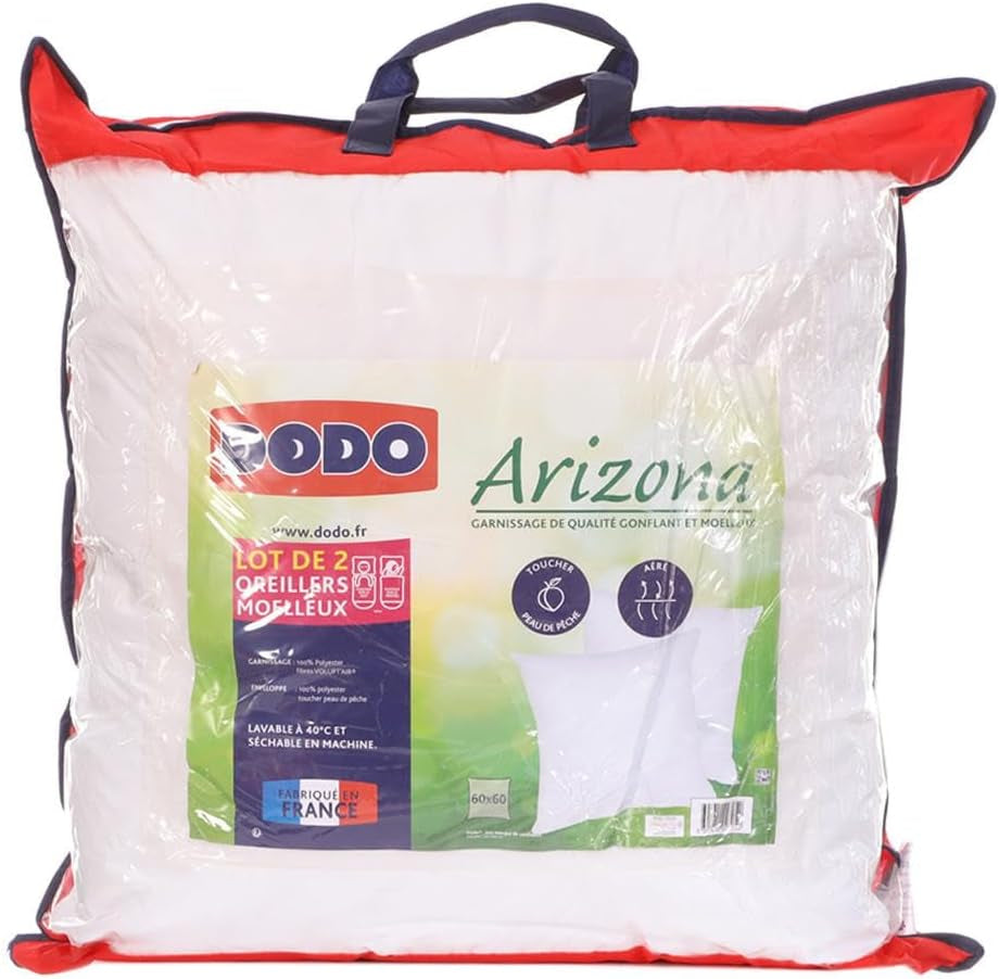 DODO 2dílný, ultra měkký, 60 X 60 cm, měkký komfort, 2 polštáře Arizona, cirkulace vzduchu a nafukovací, lze prát v pračce na 40 °C Standardní polštáře Naty Shop Výchozí název