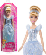 Mattel DISNEY Princezna Popelka - Kloubová panenka se třpytivým outfitem, odnímatelné boty a diadém, vyčesané vlasy pro zábavu při stylingu, pro děti od 3 let, HLW06