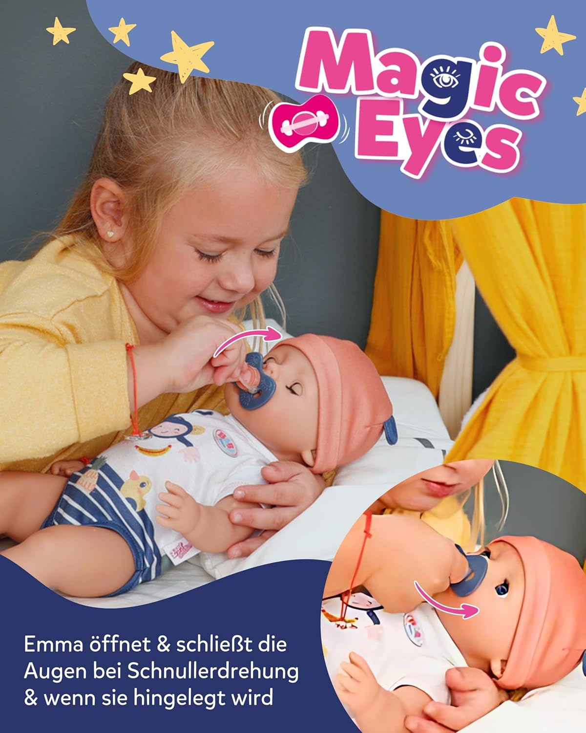 Panenka Baby Born Emma Jungle Style - 43 cm - 10 funkcí včetně doplňků a body v unisex barvách - Funguje bez baterií - Vhodné pro děti od 3 let
