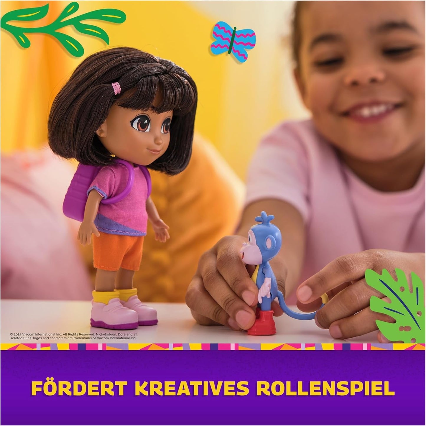 DORA - Best Friend Panenka - velikost 22 cm, s česanými vlásky, brašnou a opičími botami, známá z oblíbeného televizního seriálu, pro děti od 3 let