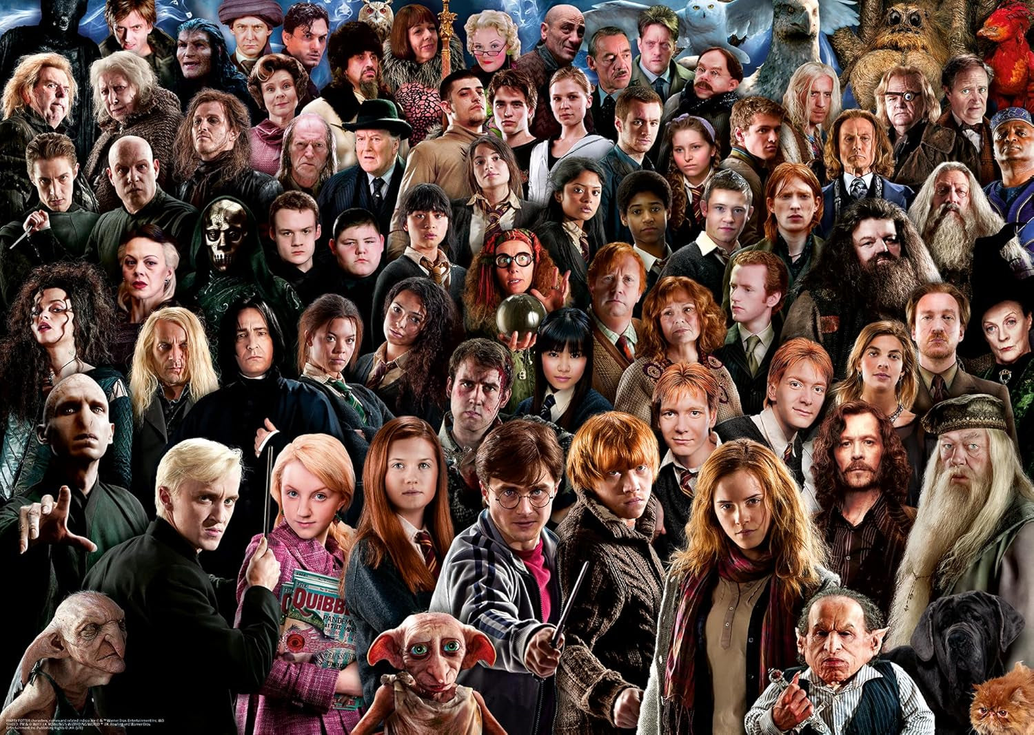 1000dílné puzzle Ravensburger Harry Potter 12000457 – Více než 70 postav z kouzelnického světa Bradavic v jednom puzzle pro dospělé a děti od 14 let Puzzle Naty Shop s tématem Harryho Pottera