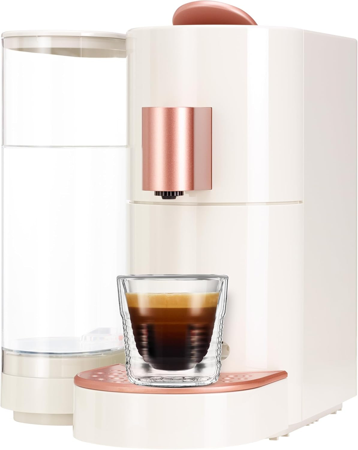 K-FEE TWINS II kapslový espresso kávovar na kávu, čaj a kakao | Espresso kávovar na velké šálky | Rychlý ohřev | Nádrž na vodu 2,3 ​​l | 19 barů | Černo-měděná