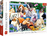 Skládačka - "1000" - Vtipné psí portréty Puzzle Naty Shop Dogs in the garden
