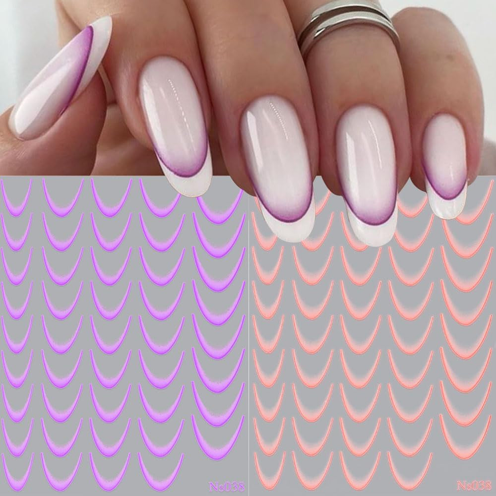 9 barev francouzské samolepky na nehty francouzské samolepky na nehty samolepicí fólie na nehty francouzské samolepky s přechodem na nehty francouzské samolepky na nehty samolepky nail art samolepky na nehty
