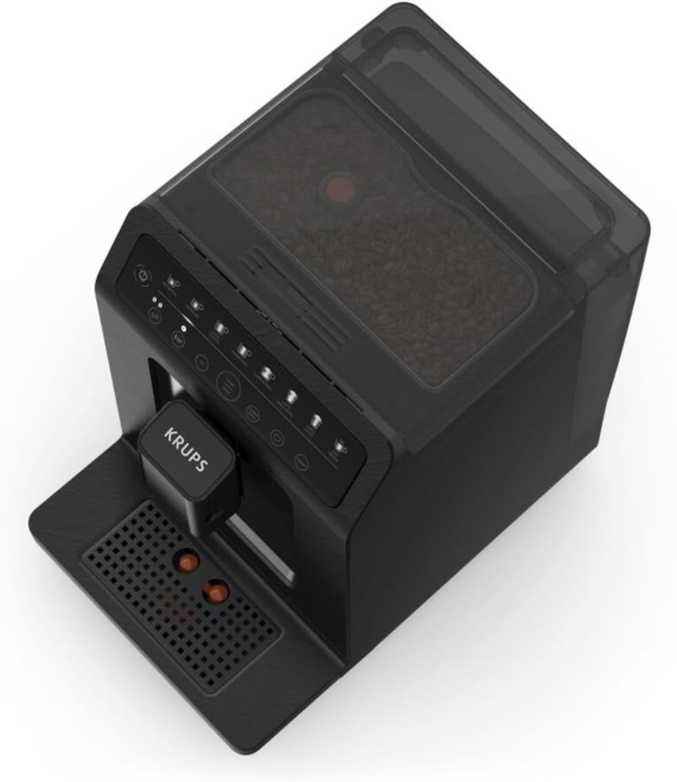 Krups EA897B Evidence ECOdesign automatický kávovar na espresso, funkce automatického espressa a cappuccina, technologie Quattro Force, šálky na mléko jedním dotykem, 8 předvoleb, mléčný systém, 1450 W