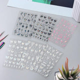 3D kovová samolepka na nehty Schwarz Schmetterling - Laser Pink Aurora Nagelaufkleber - Punk Butterfly Nail Art Stickers - Stříbrná samolepka na nehty - Nageldesign Zubehör