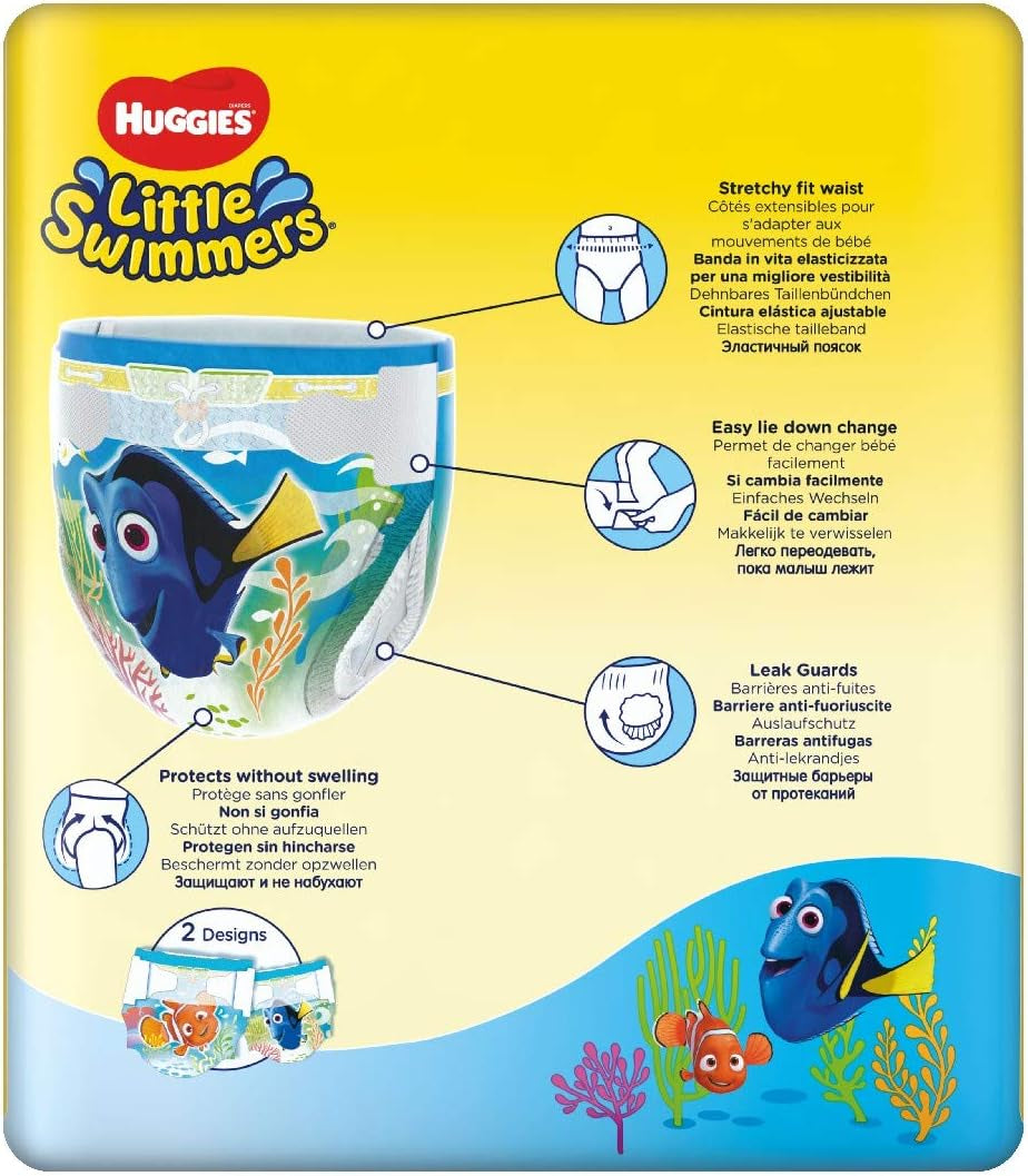 Jednorázové plenky Huggies Little Swimmers Velikost 2-3 - 36 Kalhotky celkem