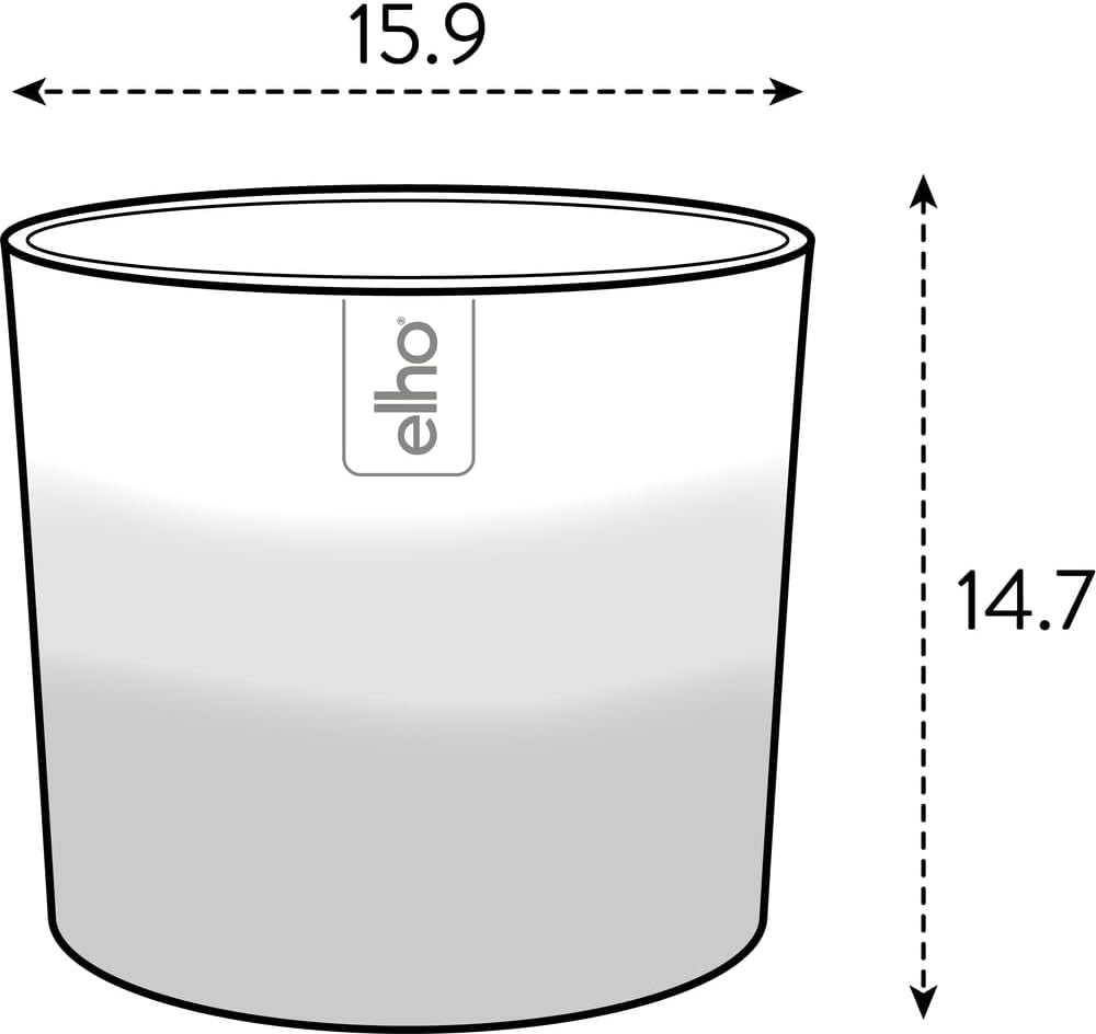 elho Kulatý květináč s barevným přechodem 16 cm - Pokojové květináče - 100% recyklovaný plast - Ø 15,9 x V 14,7 - Hnědá/Cedrová hnědá