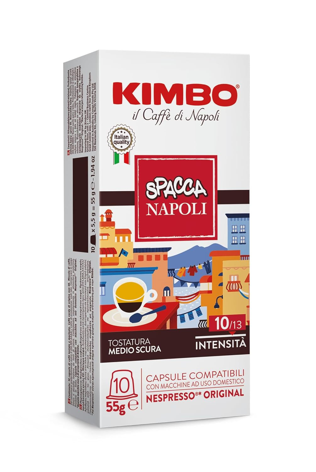 Napoli Kaffeekapseln, kompatibilní s Nespresso, 10 Packungen mit 10 Kapseln (insgesamt 100 Kapseln)
