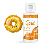 Fettlösliche Lebensmittelfarbe Für Schokolade - 60 ml Ölbasis Lebensmittelfarben Für Fondant, Torten Dekoration, Backen - Flüssige Food Coloring Für Kakaoutter, Butter cream, Kuchen (Schwarz) Naty Shop Gold