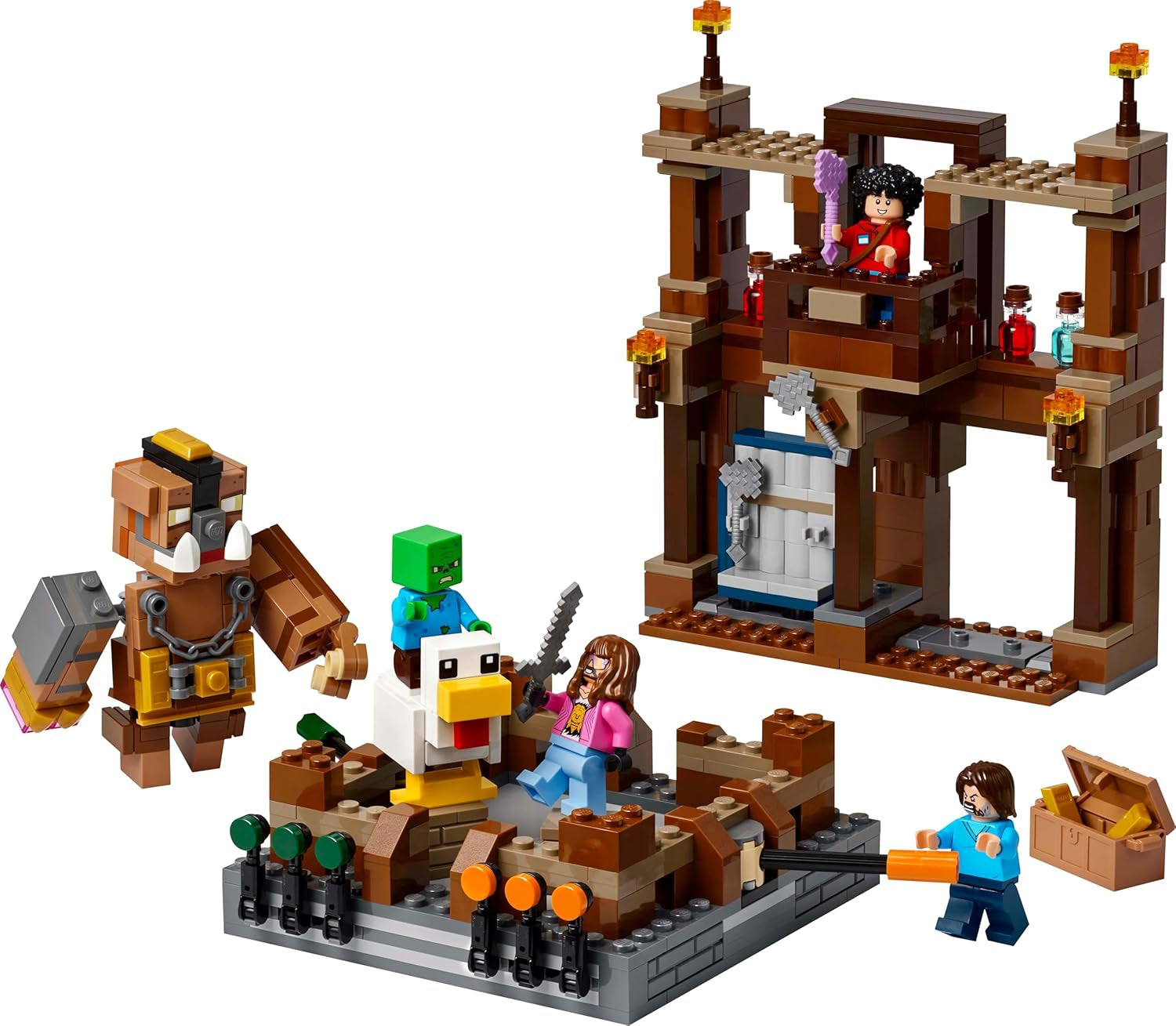 LEGO Minecraft Forest Manor s boxerským ringem - Herní sada se zombie a Oberborstem - Interaktivní stavebnice s vybavením a drahami - Dárek pro chlapce a dívky 10+ - 21272 stavebnic Besuche den LEGO-Store