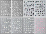 3D kovová samolepka na nehty Schwarz Schmetterling - Laser Pink Aurora Nagelaufkleber - Punk Butterfly Nail Art Stickers - Stříbrná samolepka na nehty - Nageldesign Zubehör