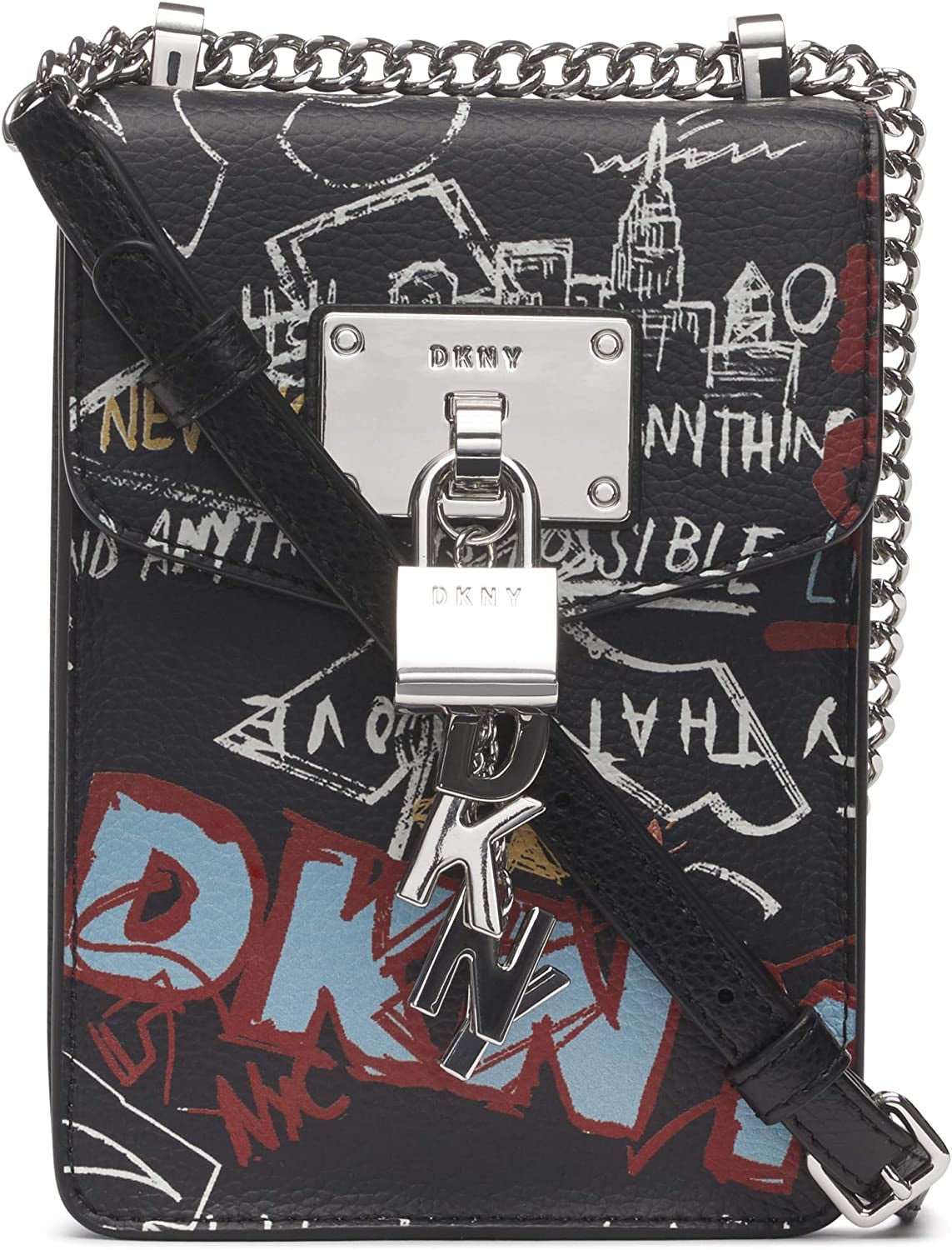 Crossbody kabelka přes rameno DKNY Elissa N/S Tašky Ženy Naty Shop Elissa Graffiti/Silver Elissa, Small, Black Jedna velikost pro všechny
