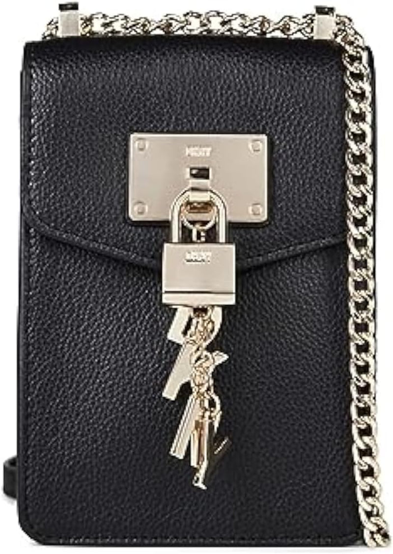 Crossbody kabelka přes rameno DKNY Elissa N/S Dámské kabelky Naty Shop Černá / Zlatá