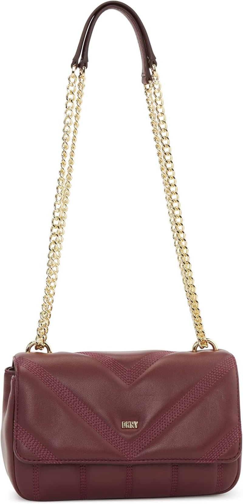 Taška přes rameno DKNY Flap Tašky Women Naty Shop Distressed Wine