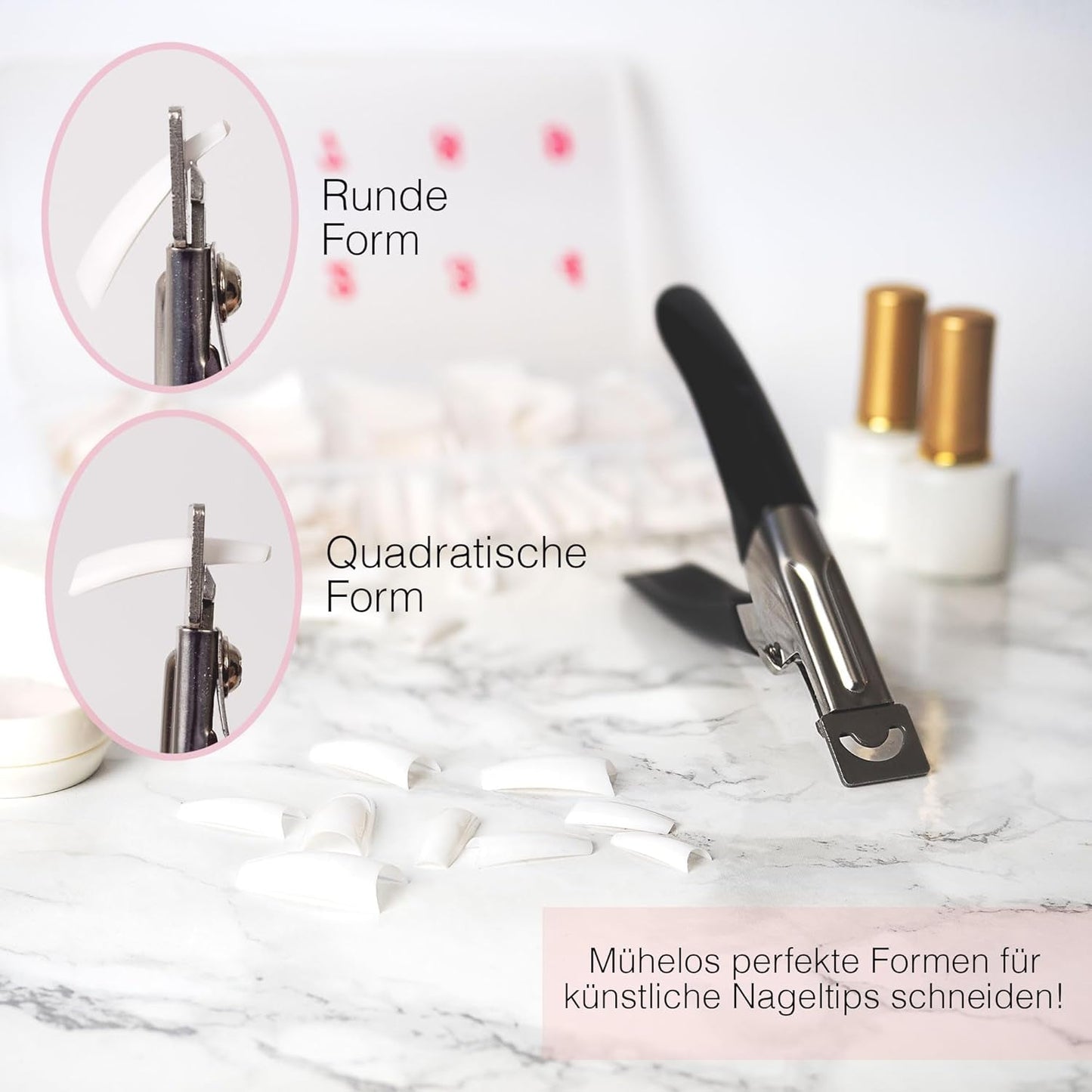 ® Nalepovací umělé nehty 500 kusů Umělé nehty - Stabilní gelové nehty - Nehty studiové kvality (přirozená barva)