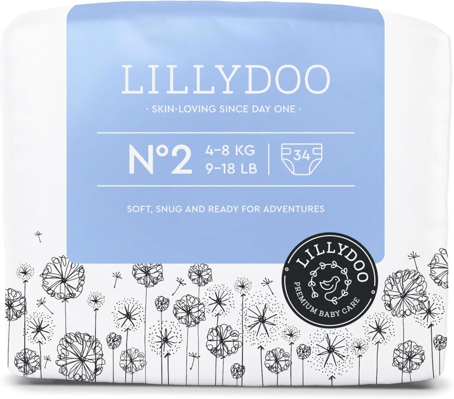Dětské plenky LILLYDOO šetrné k pokožce – velikost 3 (6–10 kg), 29 kusů, spolehlivá ochrana proti vytečení, měkké, bez parfemace a bez mléka pro citlivou pokožku, dermatologicky testováno