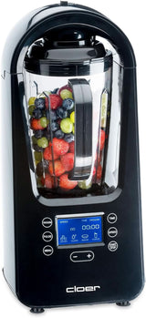 Cloer 6980 Vakuum Standmixer / 800 Watt / 21 000 U/Min. / Vč. Vorratsbehälter/Vakuumventil/Automatikprogramme/Eis-Crush-Funktion/Reinigungsfunktion/Schwarz, 1500 mililitrů Kitchen Naty Shop