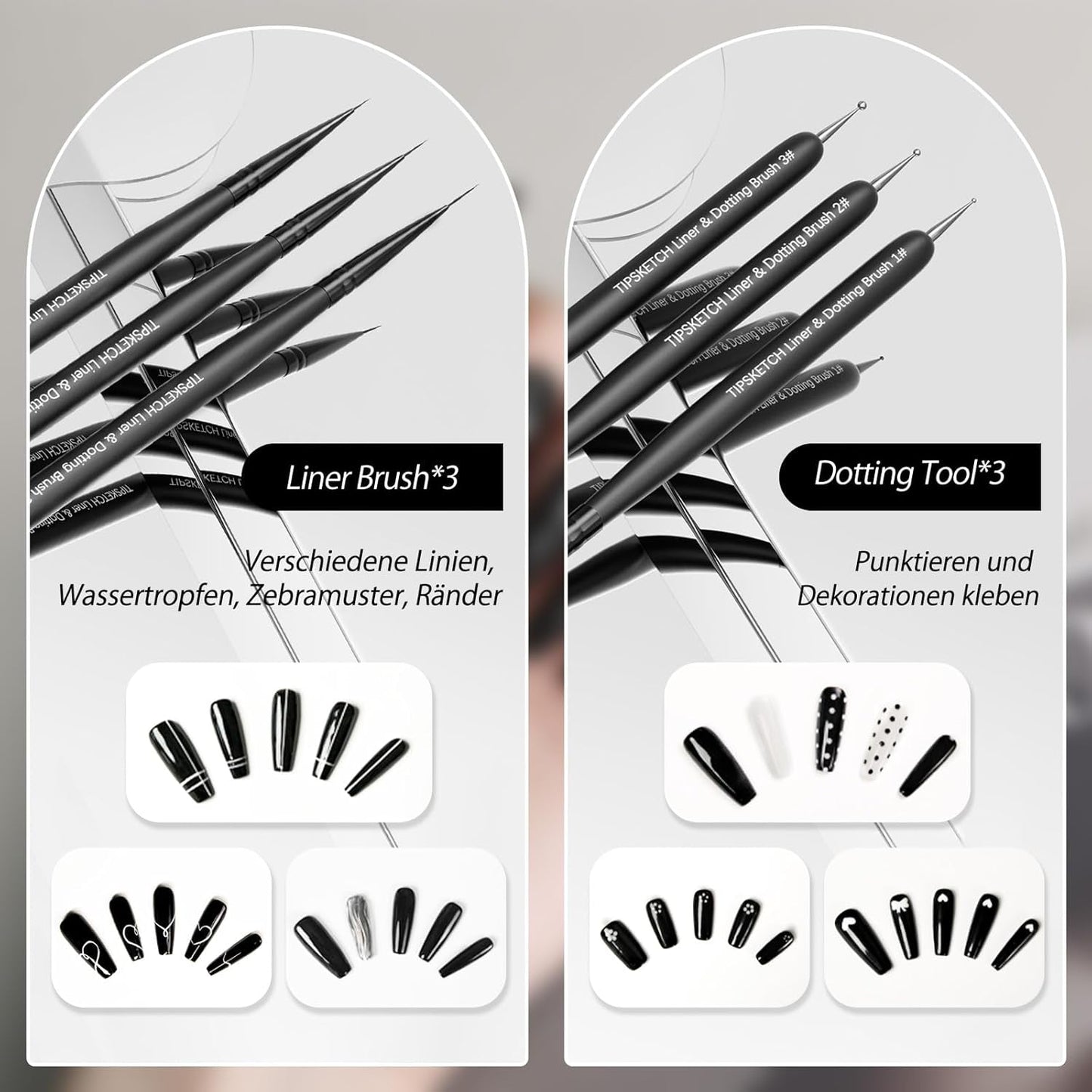 Nagel Pinsel 8 Stück Pinsel Für Gelnägel, Nageldesign Gel Pinsel Dotting Painting Line Pen Für Nagelack Gel Acryl Nagel Pinsel Nailart Kit Acryl Pinsel Finener Nägel Selber Machen
