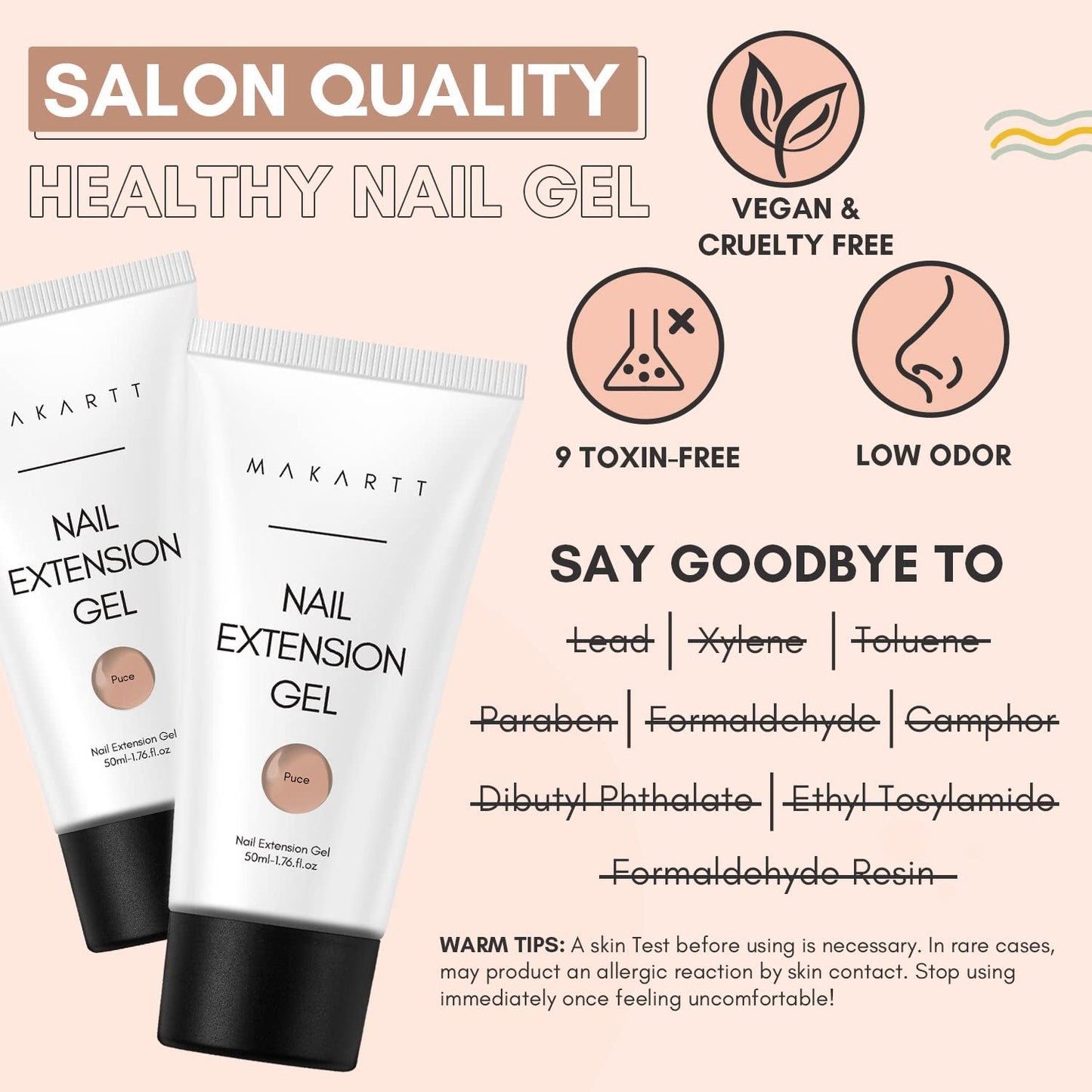 Makartt Poly Gel na prodloužení nehtů - Akrylový gel na prodloužení nehtů, gel na zpevnění nehtů, zdobení nehtů, 50 ml (fialový)