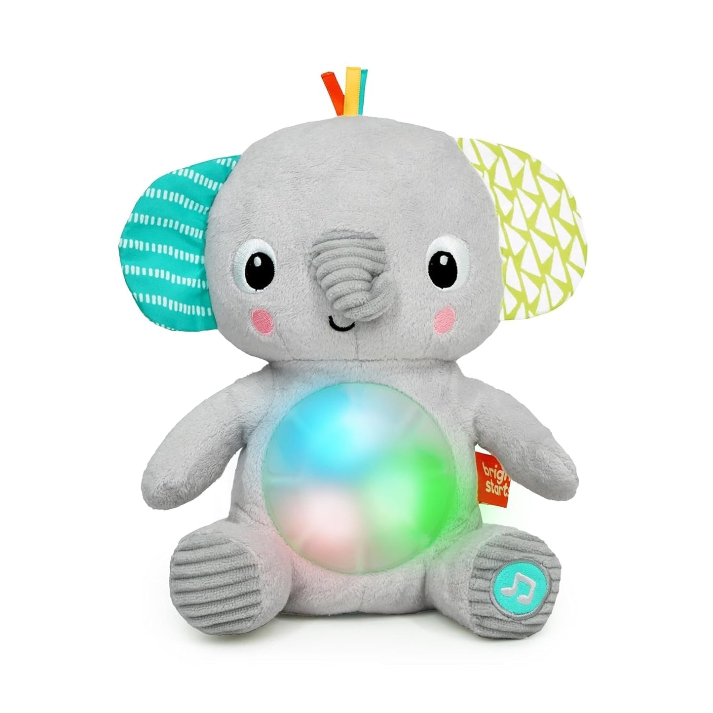 Bright Starts, hračka slona Hug-a-bye se světly, písničkami, různými texturami a dalšími, vícebarevná Bebe Toys Naty Shop Výchozí název