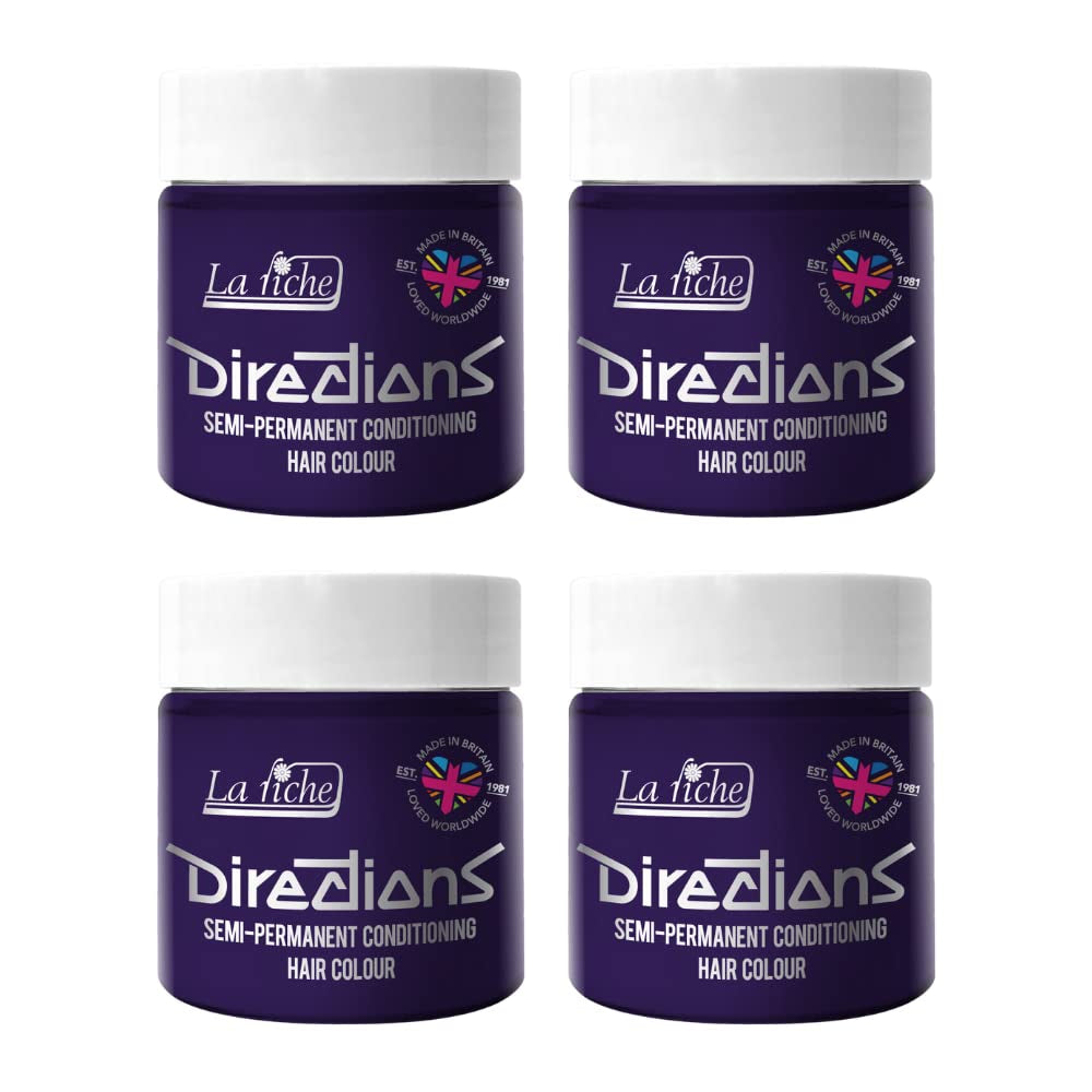 Directions semipermanentní barva na vlasy 100 ml box 4 balení (Pillarbox Red) Barva na vlasy Naty Shop Deep Purple 100 Ml (balení 4 ks)