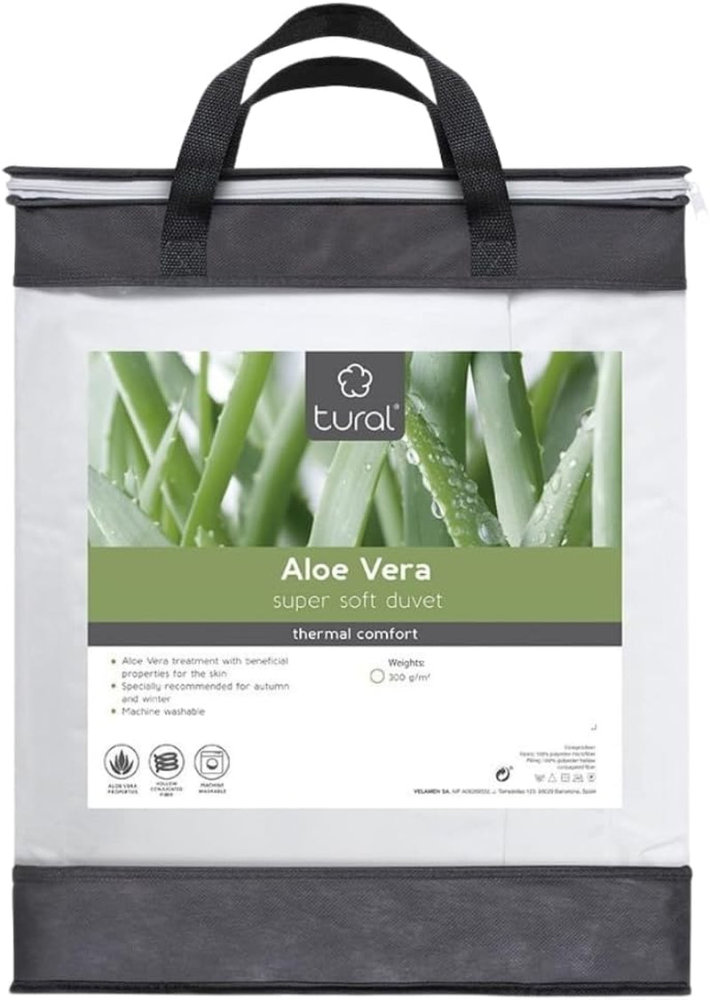 Tural - Přikrývka 150 X 220 cm s úpravou Aloe Vera, výplň z vláken 300 G/M², měkká, prodyšná, certifikovaná Oeko-Tex (bílá, postel 90 cm) Přikrývky a přikrývky Naty Shop