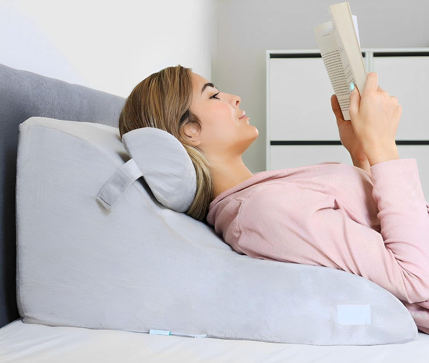 Polštář na čtení z paměťové pěny | Ergonomický zádový polštář a klín na postel, pohovku a pohovku | Orthopedic support pillow for back pain and tension