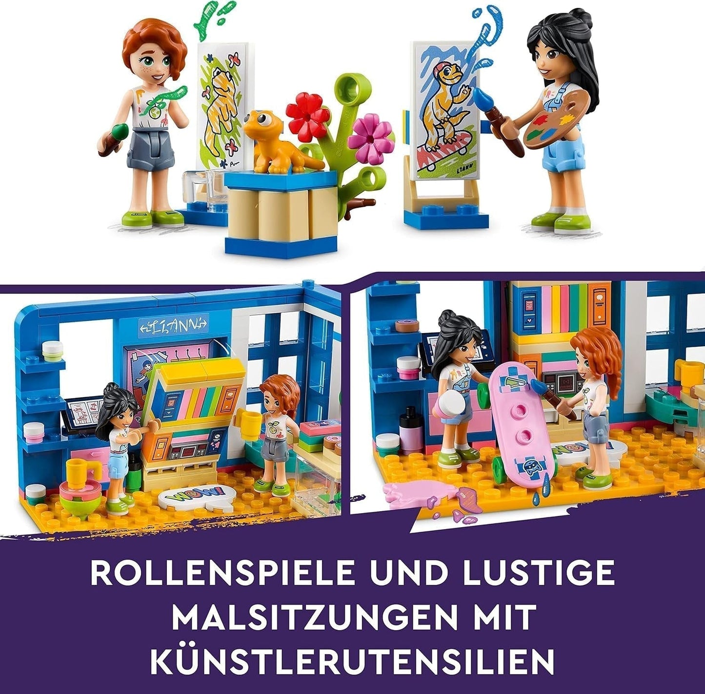 LEGO 41739 Friends Liannin pokoj, minihračka s výtvarným motivem, malý sbírkový dárek s Liann, podzimní mini panenky a domácí mazlíčci Stavebnice řady 2023 Besuche den LEGO-Store
