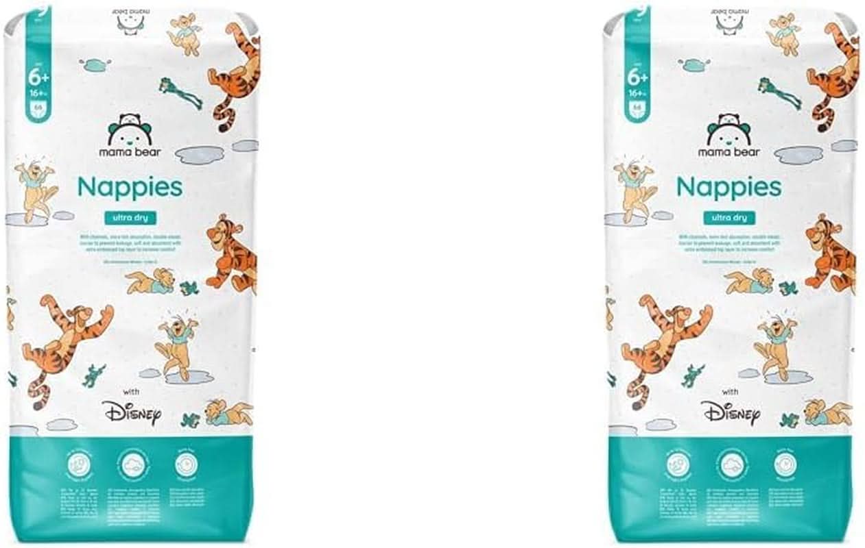 Ultra suché plenky Mama Bear Disney velikost 4 (8-14 kg), bílé, 84 kusů (1 balení) Naty Shop Velikost 6+ (16+ kg) (2 balení) Samostatné balení