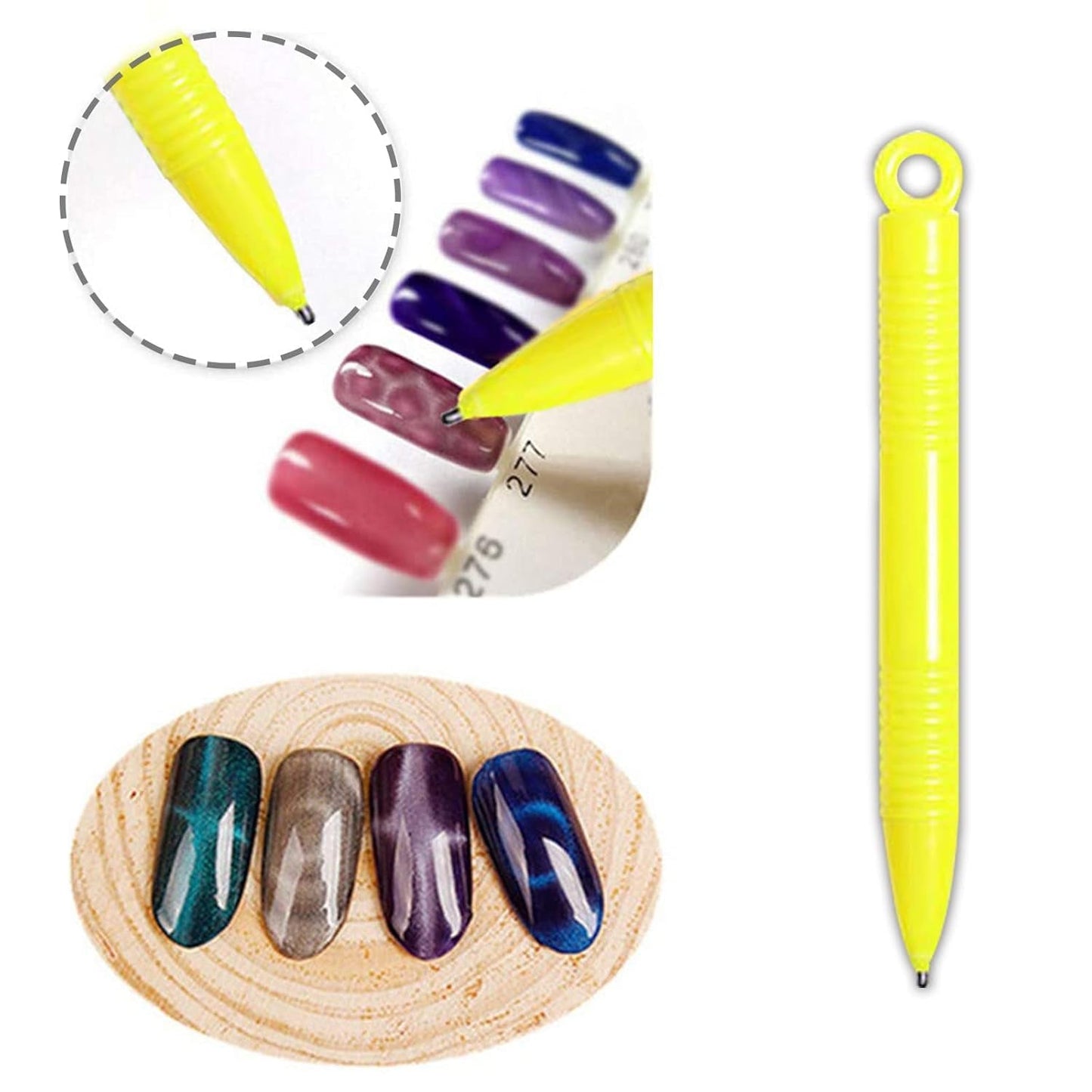 14 Stück Nail Art Werkzeug Magnetstift DIY Magic 3D Magnet Stick Set Verwendung Mit Cat Eye Gel Pulver Oder Nagelack - Magnetic Stift Katze Eye Pen Für Ideal Katzenaugen Magische Effekt