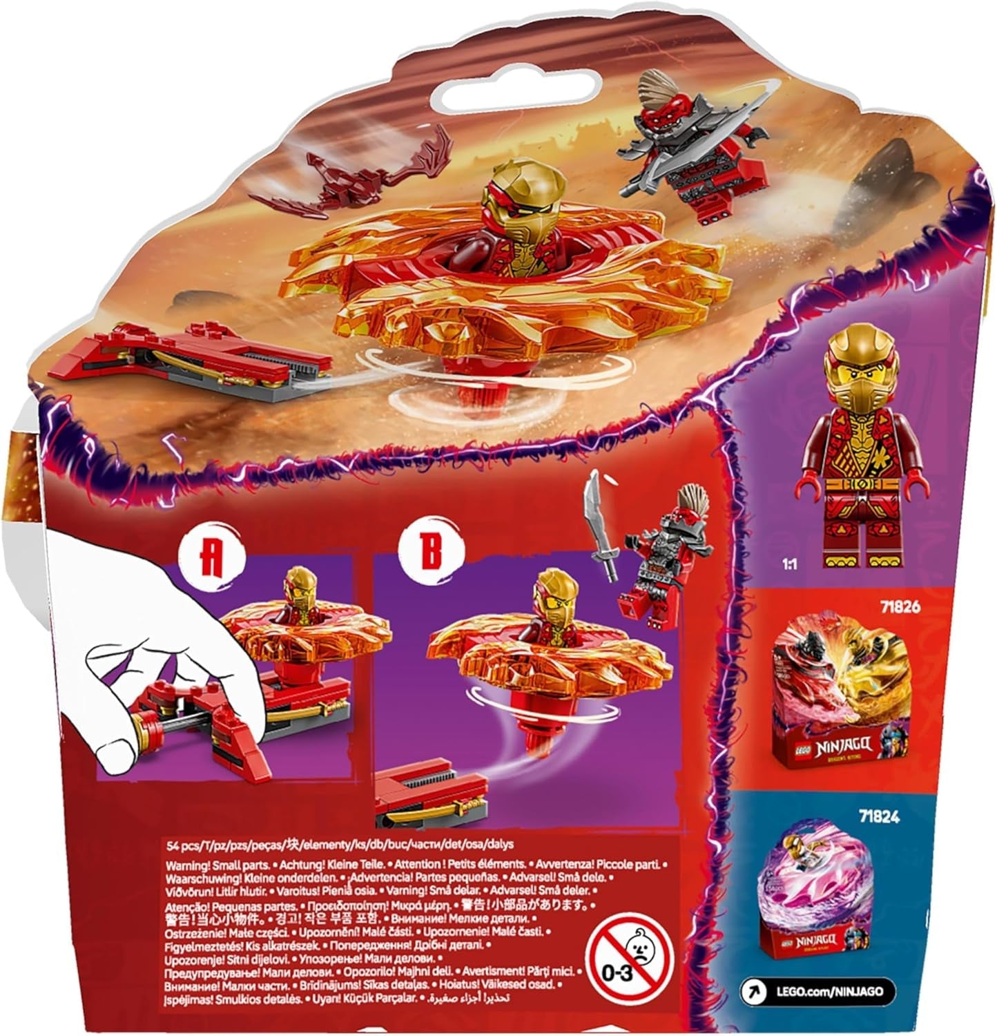 LEGO NINJAGO Kai's Dragon Spinjitzu Spinner - Akční Ninja hračka se 2 minifigurkami - Malá herní sada pro děti - Tip na dárek pro chlapce a dívky od 6 let 71823 Stavebnice Besuche den LEGO-Store