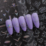 Jmeowio Nagelsticker Aurora Geometrisch 12 Blatt Nail Art Sticker Selbtklebend Nagelaufkleber Bunt Dekoration Nageldesign Zubehör