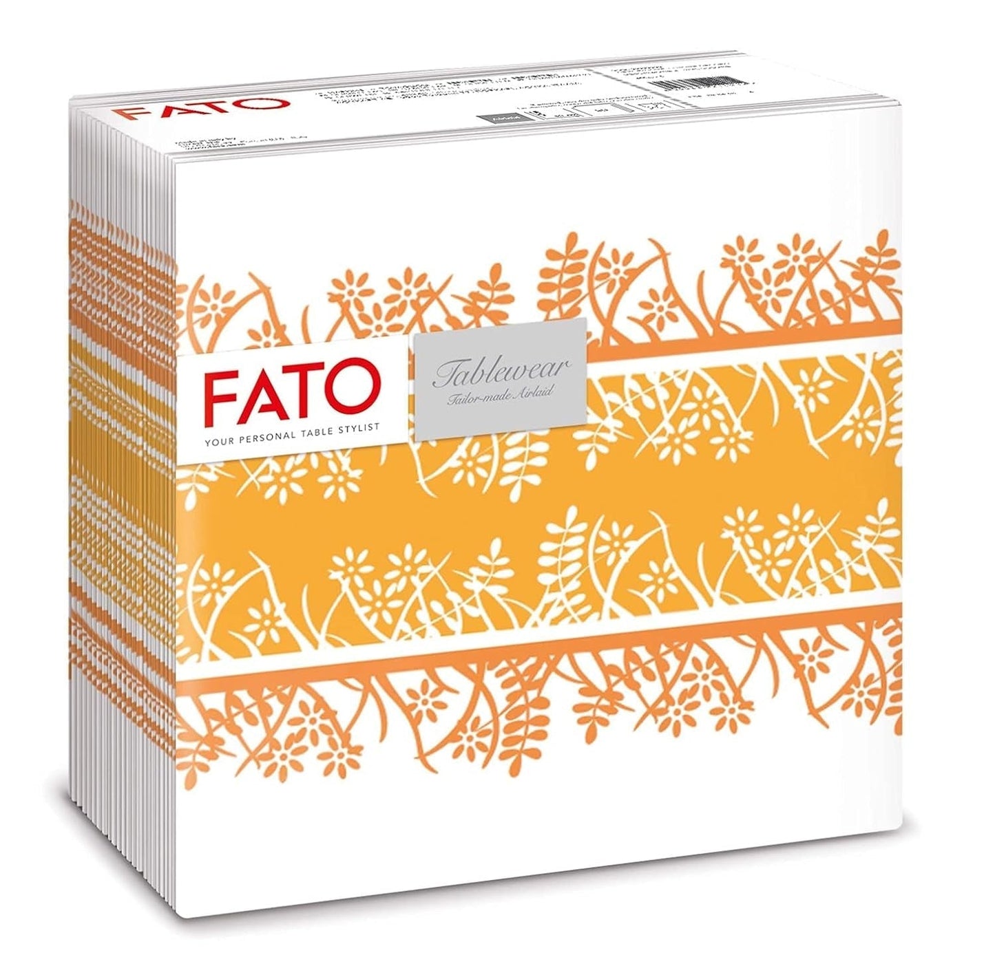Fato - Suché papírové ubrousky, vzduchem kladené, textilní efekt, balení 50 ks ubrousků, 40X40 složené na 4 formáty, dekor Tropicana