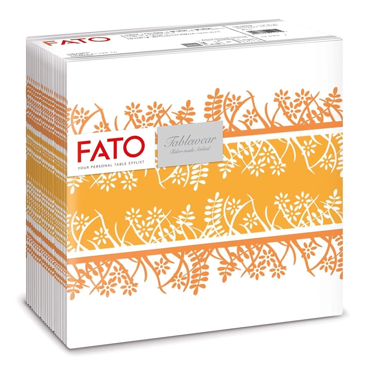 Fato - Suché papírové ubrousky, vzduchem kladené, textilní efekt, balení 50 ks ubrousků, 40X40 složené na 4 formáty, dekor Tropicana