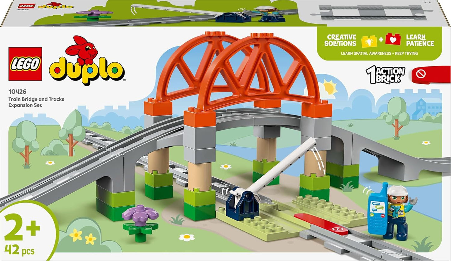 LEGO DUPLO Městský železniční most a koleje – rozšiřující sada, dárek pro děti od 2 let, stavebnice a rekonstrukční sada, předškolní vývojová sada, vzdělávací hračka 10426 stavebnic Besuche den LEGO-Store