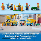 LEGO 60391 Městská stavební vozidla a jeřáb s demoliční koulí, bagr, sklápěč a transportní vozidla, vzdělávací hračka pro děti od 4 let Stavebnice Besuche den LEGO-Store