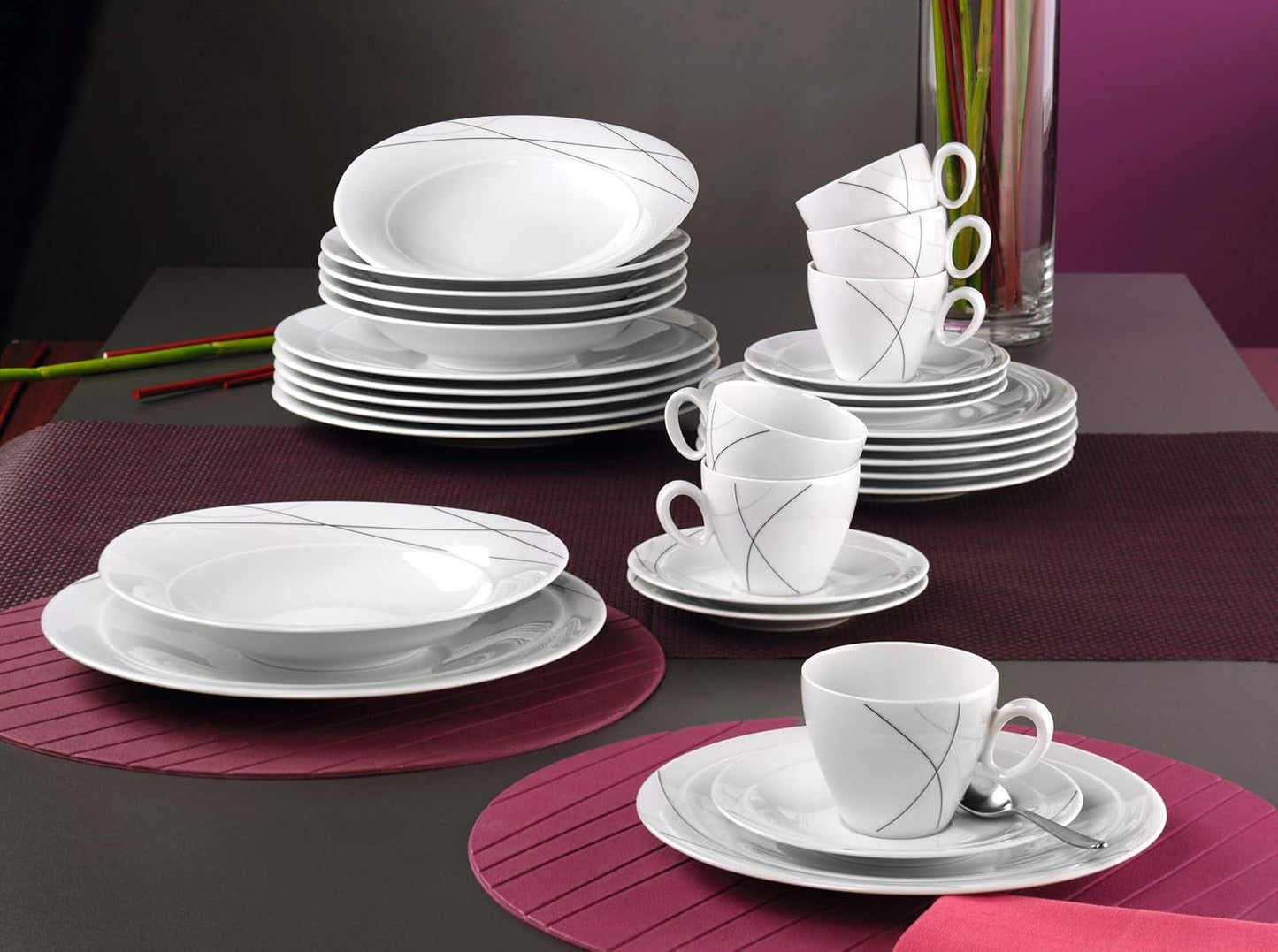 Seltmann Weiden 001.706904 Trio Highline sada kombinovaného nádobí, 30 kusů, 36,5 x 31,2 x 36,9 cm, bílá