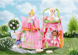 Pohádková chaloupka BABY Born, skládací domeček pro panenky 18 cm se stolkem, krbem, lenoškou a teleskopem, růžovo-zelená, 833803 Zapf Creation Dollhouses Naty Shop