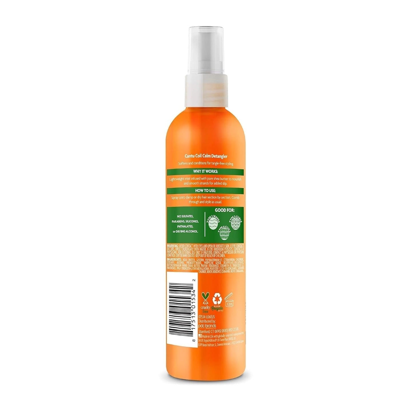 Cantu Coil Calm rozčesávací sprej, bambucké máslo, kudrnaté vlasy, 237 ml produkty na rozčesávání Naty Shop