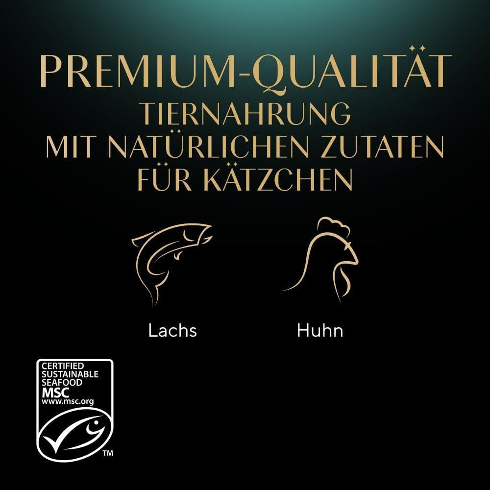 Sheba mokré krmivo pro koťata, v různých sáčcích, s lososem (MSC) a kuřecím masem v omáčce, multipack 40x85g