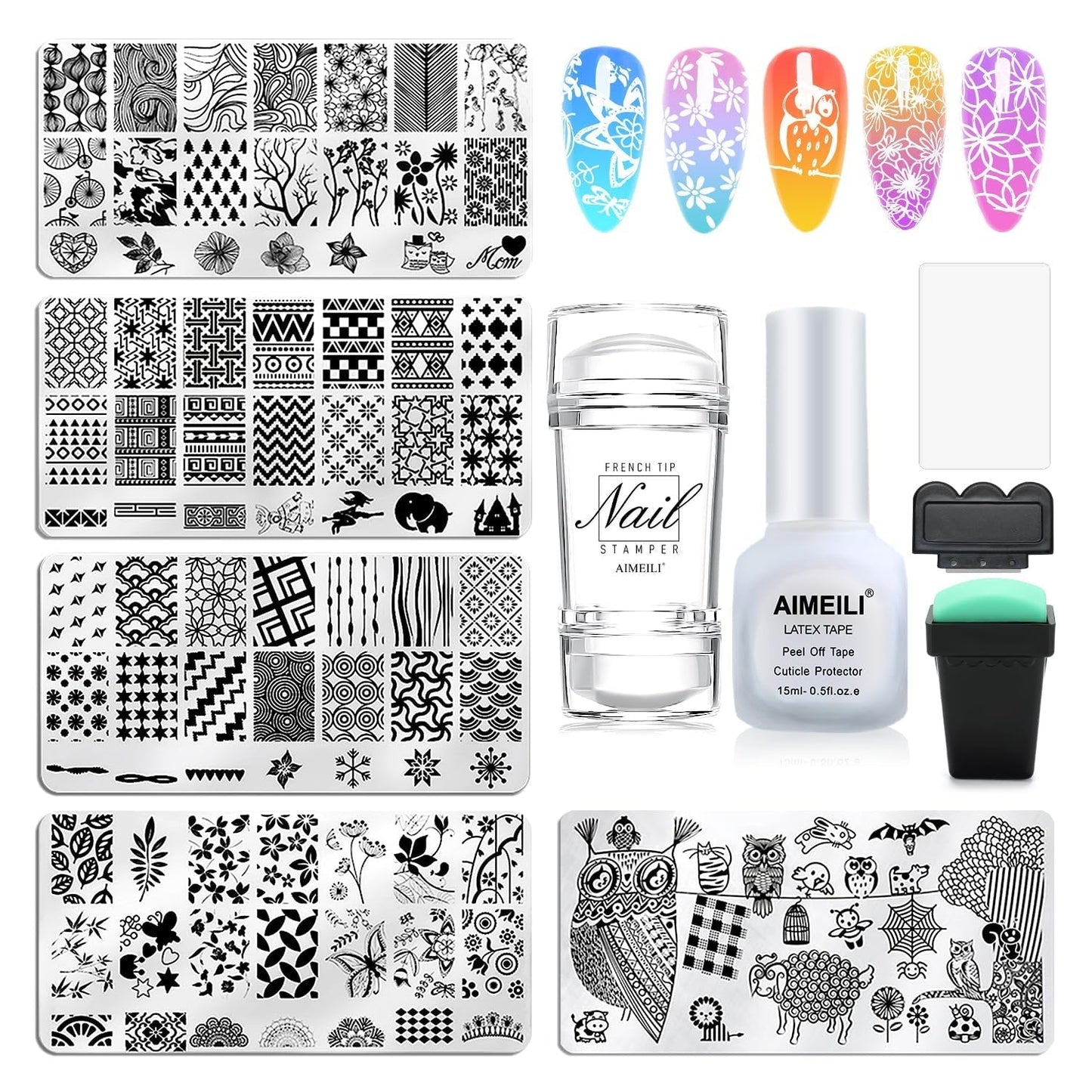 AIMEILI Latexová odlepovací páska Nagelleck Korrektor Hautschutz Fingerschutz Für Nail Art Palisade Geruchlos Weiß 15 ml