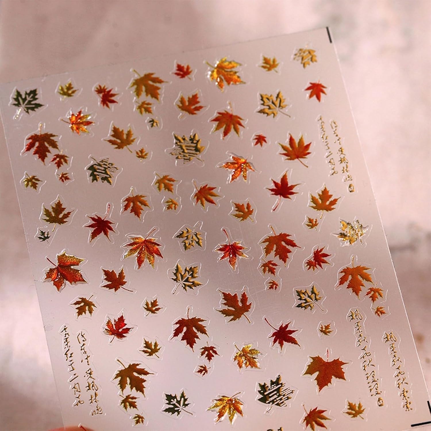 JMEOWIO 3D Nálepka na nehty Herbst Nálepka na nehty Selbstklebend Nagelaufkleber 5D Stereoskopisch Ahornblatt Erntedankfest Dekoration Nageldesign Zubehör 1 Blatt