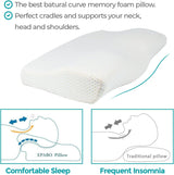 Edihome Polštář na podporu krku Polštář na úlevu od bolesti krku 50 x 30 x 10 cm Polštář na krk z paměťové pěny Ortopedický polštář Ergonomický dvojitý bavlněný potah Hypoalergenní