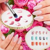 Maniküre Gemalt Palette Nail Art Palette Kunstharz Nagelkunst Nail Art Make-up Paletten Nagelmalerei Display Fach Kosmetik Mischwerkzeuge (Weiß)