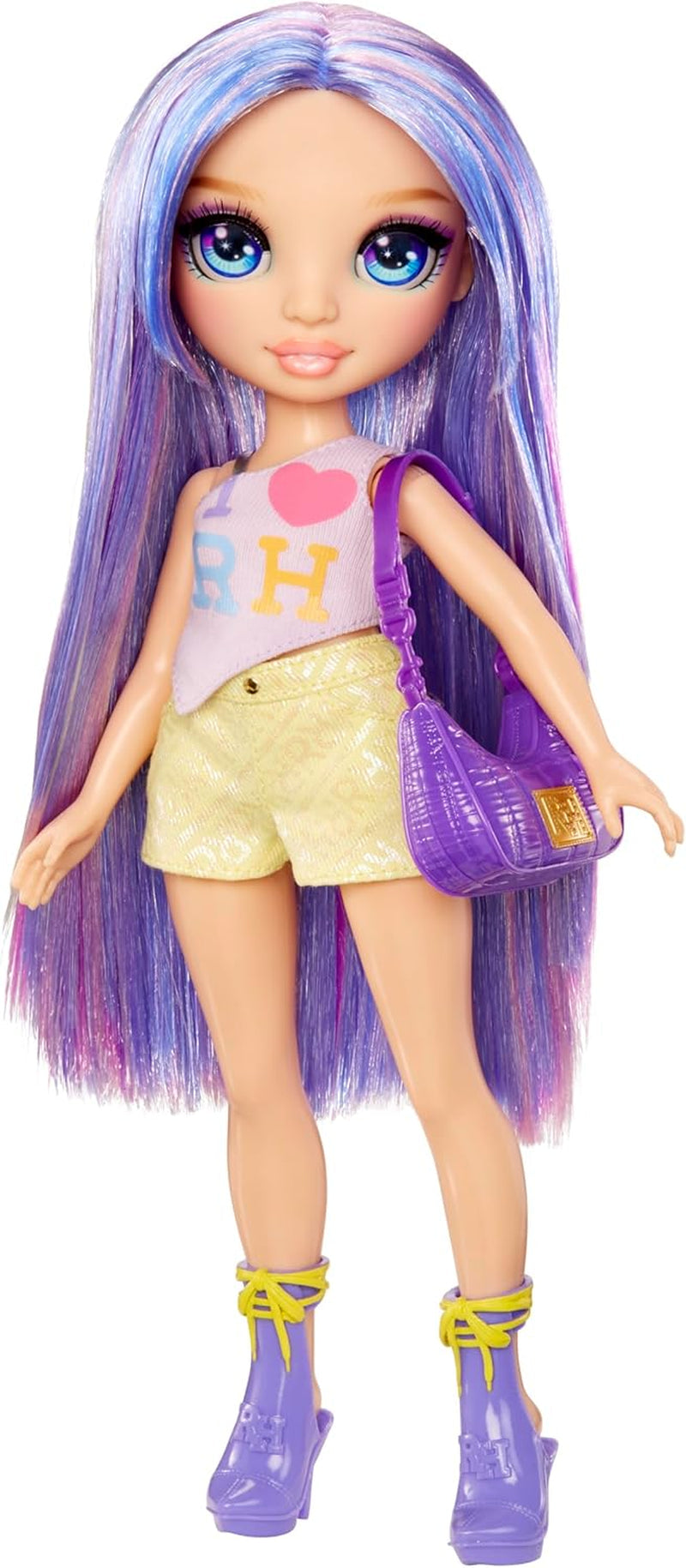 Panenka Rainbow High My Fashion Style - fialová - 28 cm Fialová módní panenka s atraktivním oblečením a stylovou taškou, na hraní, pózování, sběratelství, pro děti ve věku 4-12 let