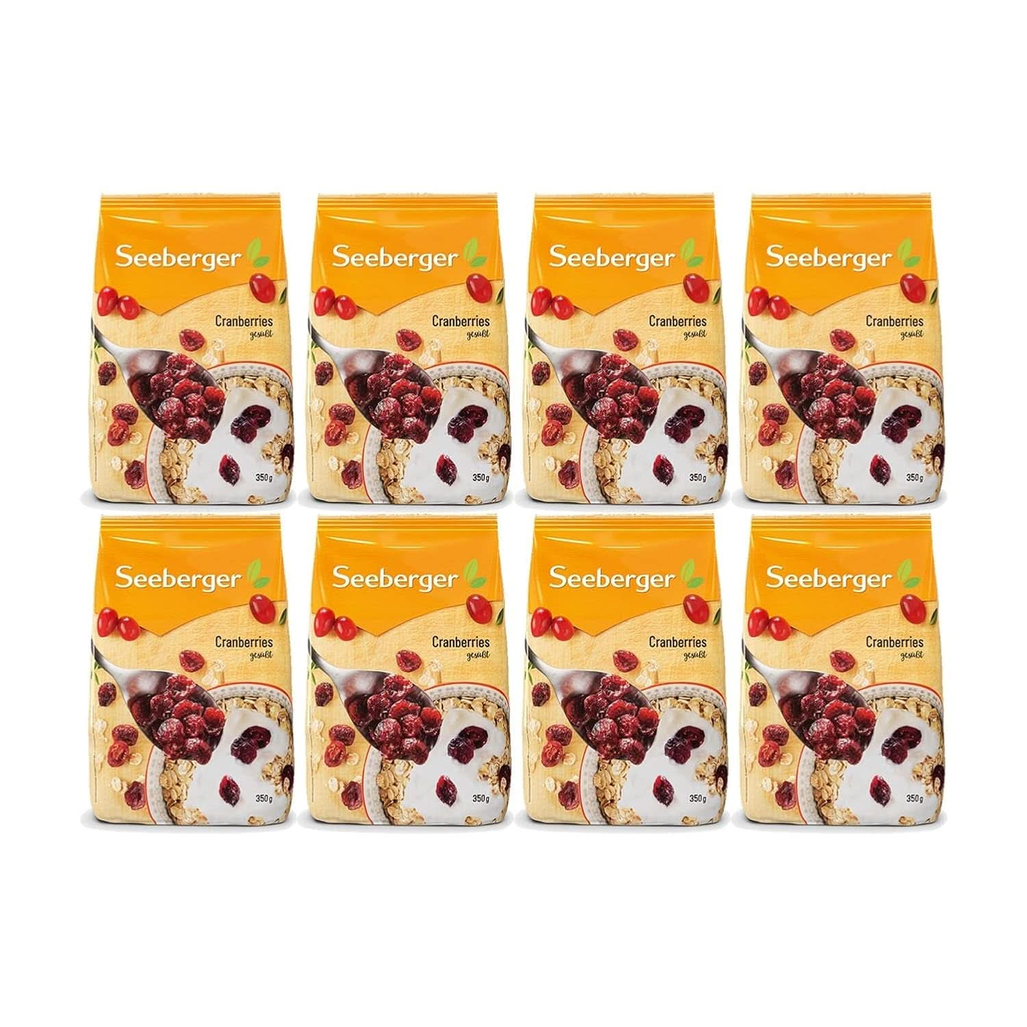 Seeberger, půlené, ovocné a sladké kanadské brusinky Naty Shop dehydratované produkty