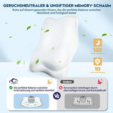 Cloudétoile Neck Polštář Paměťový pěnový polštář - Ergonomický ortopedický polštář 2 v 1 Visco Foam Polštář Boční spánek Polštář s podporou krku Výškově nastavitelná paměťová pěna Polštář Bílá 64X38X12cm Krční ortopedické polštáře Naty Shop