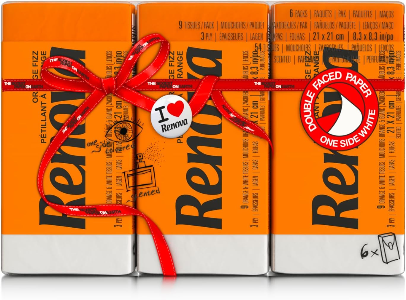 Kapesní kapesní ubrousky RENOVA ORANGE FIZZ 6 balení