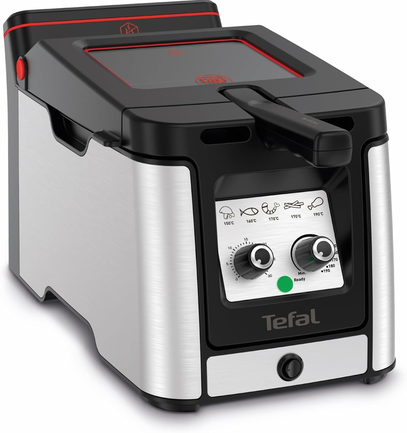 Fritéza Tefal FR600D Clear Duo, smažení s menším množstvím kouře a zápachu, kapacita 1,2 kg, termostat, časovač, velké průhledové okénko bez mlhy Domácí spotřebiče Naty Shop Clear Duo